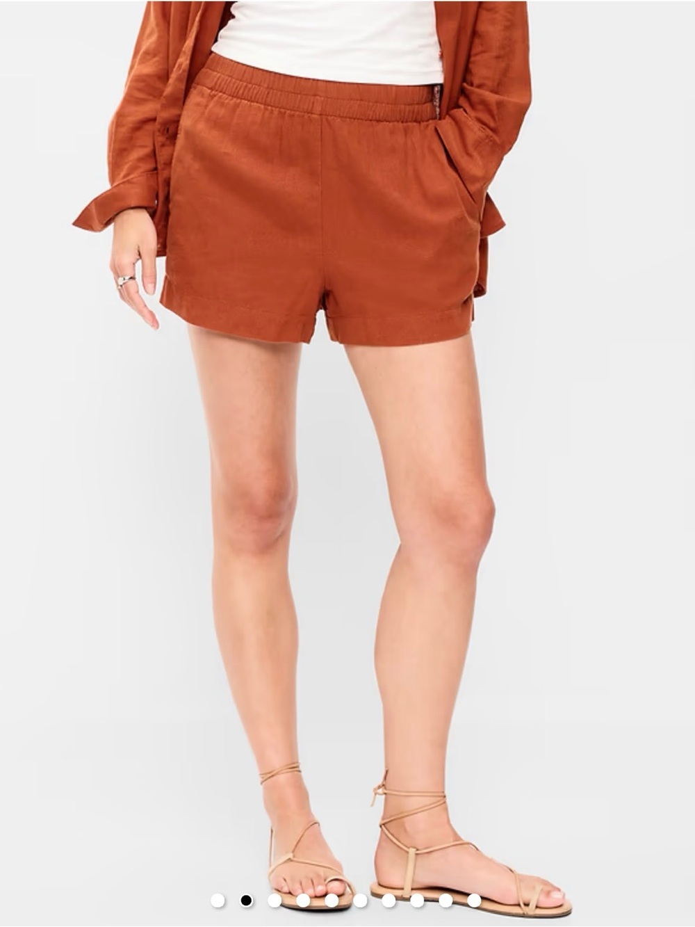 Old Navy High-Waisted Beach Linen Pull-On Shorts Size M - Picture 1 of 5